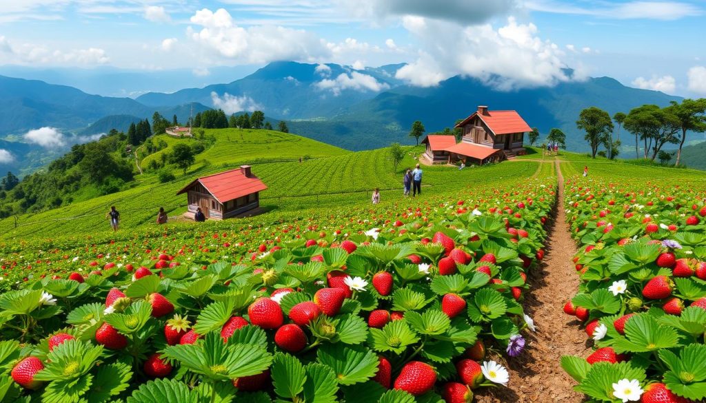 Keindahan Agrowisata Bukit Strawberry Lembang